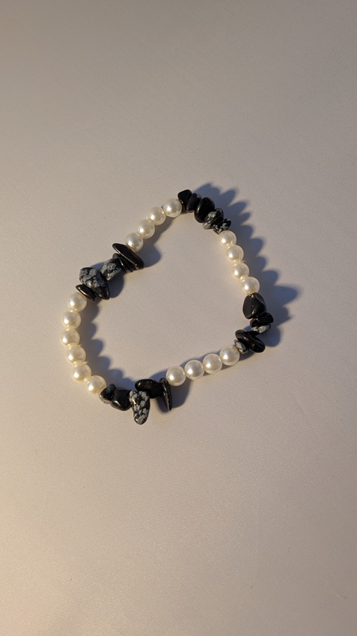 Armband natuursteen zwart