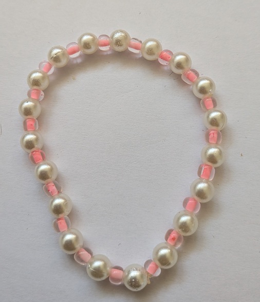 Elastische parel witte armband