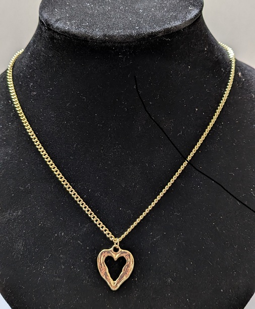 Gouden ketting 24k verguld bedel open hart Gouden ketting 24k verguld bedel open hart