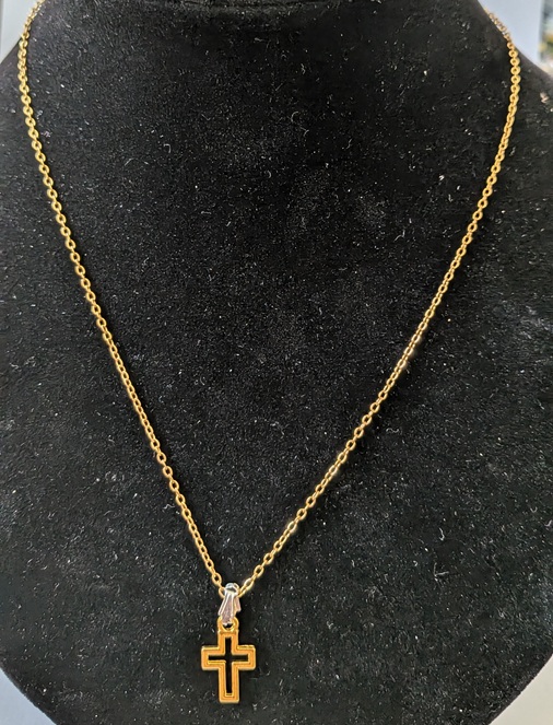 Gouden ketting bedel kruis Gouden ketting bedel kruis