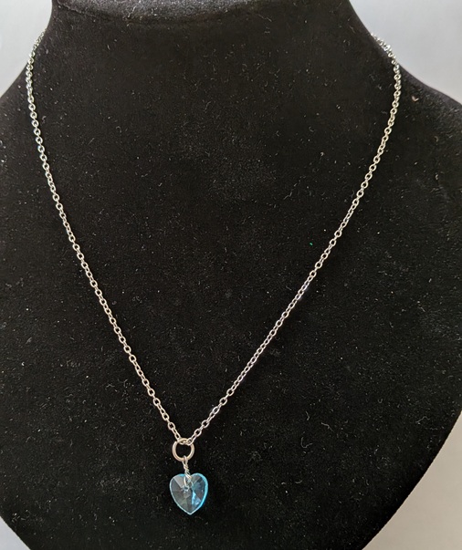ketting bedel blauw hart