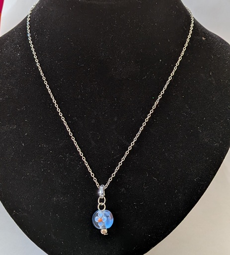 ketting rvs blauwe bedel