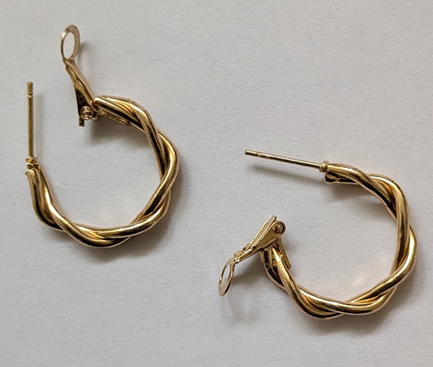 2 laags verdraaide 24 k hang oorbellen