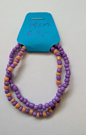Paarse dubbele rek armband